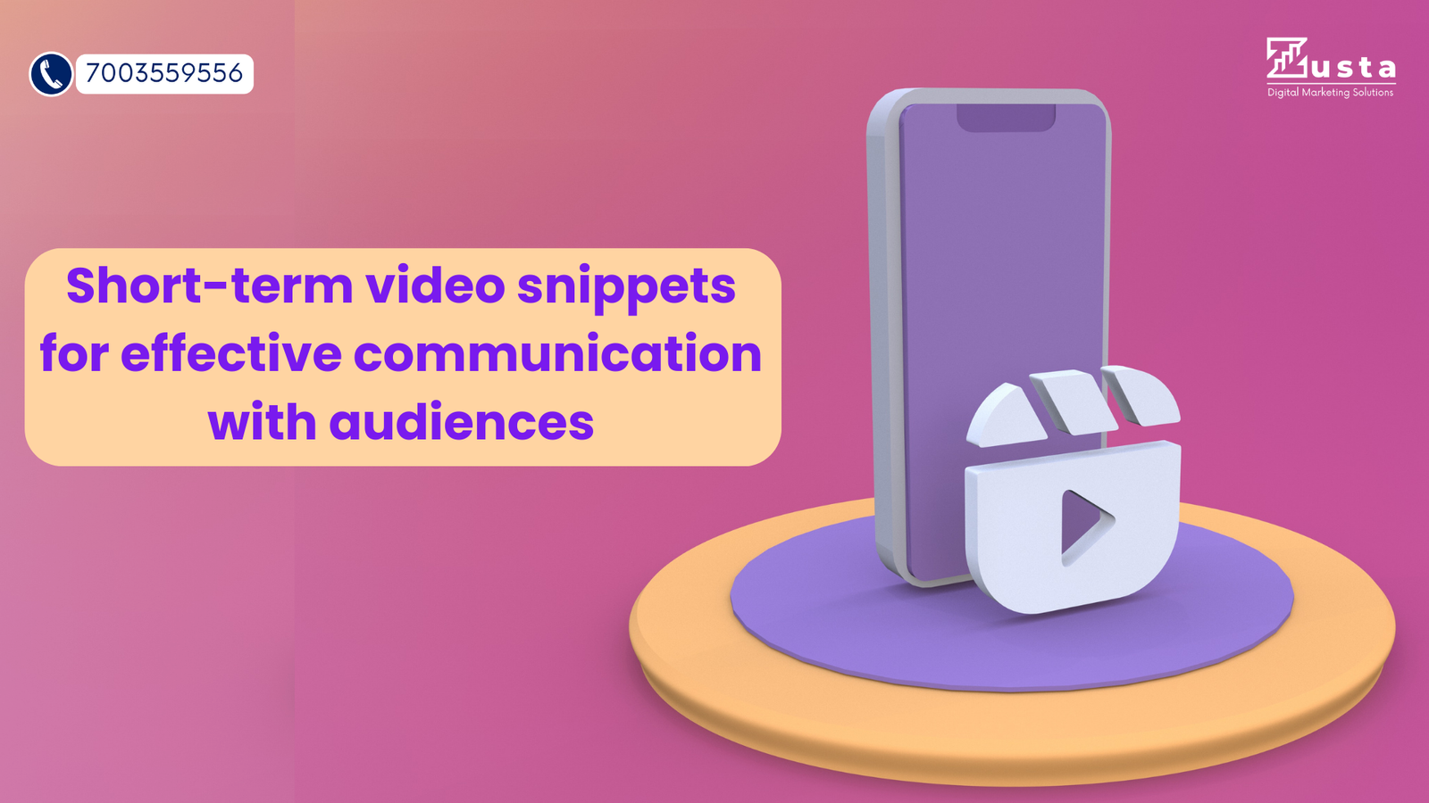 Short-term video snippets for effective communication with audiences
